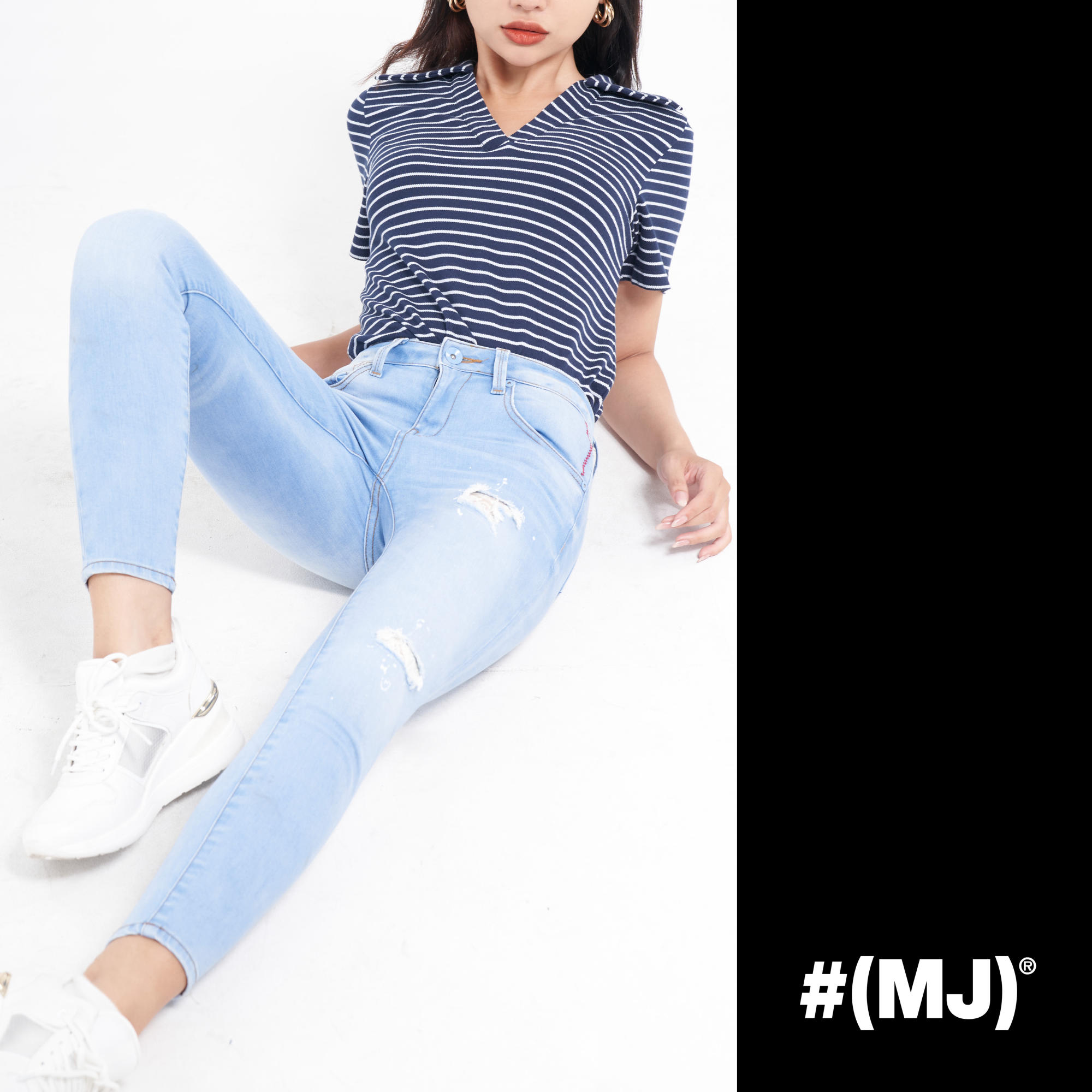 Quần jeans nữ ống ôm rách MESSI SJW-846