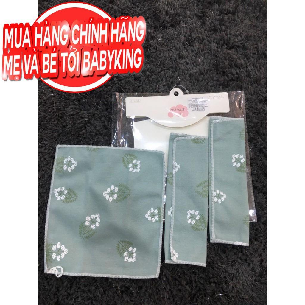 Khăn sữa em bé cotton siêu mềm hình hoạt hình 1134, chất liệu cotton 100% , thương hiệu Aiueo Nhật Bản.