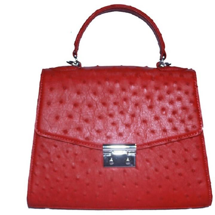 Túi hộp đeo chéo nữ Huy Hoàng da đà điểu màu đỏ HC6461