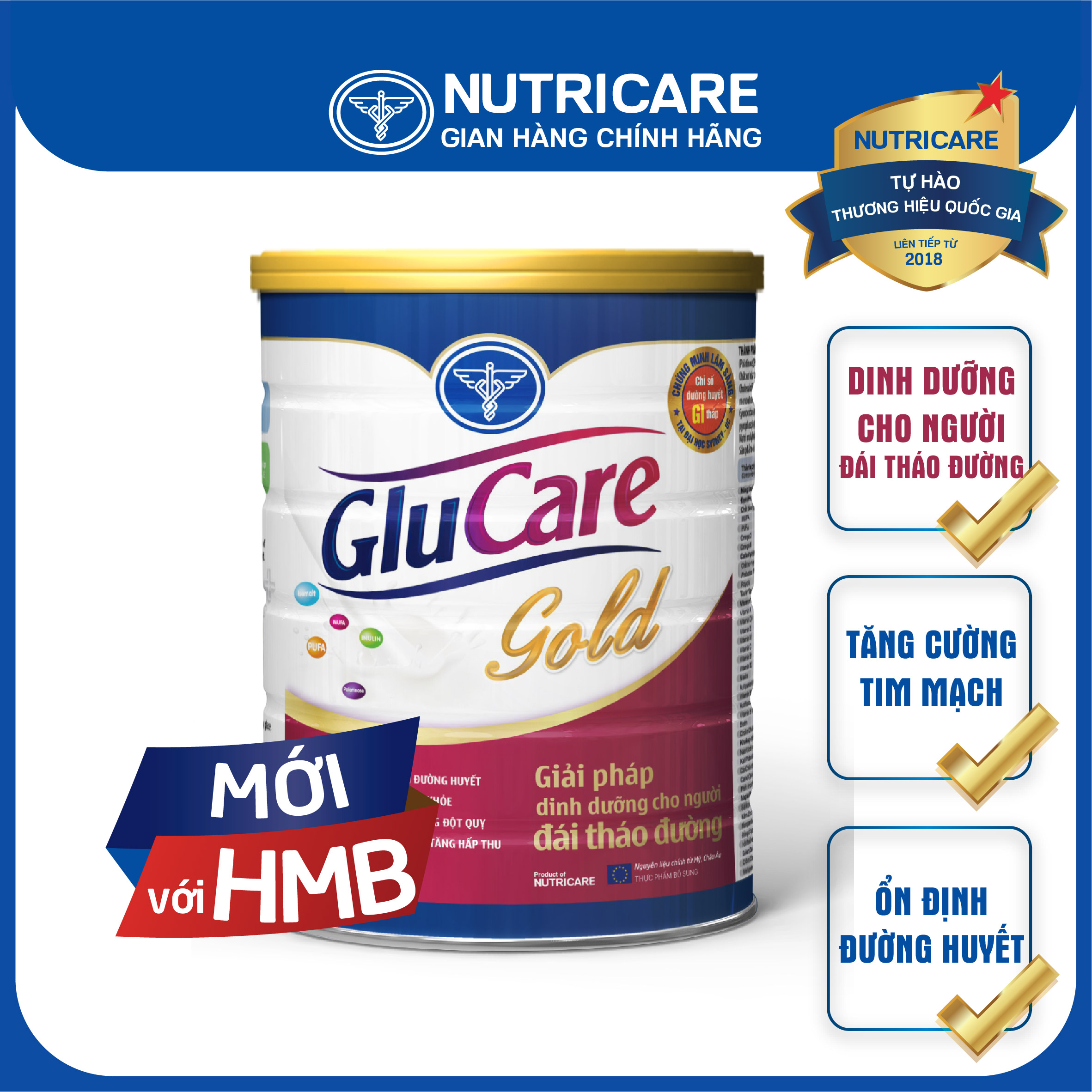 Sữa bột Nutricare Glucare Gold dinh dưỡng cho người tiểu đường 400g