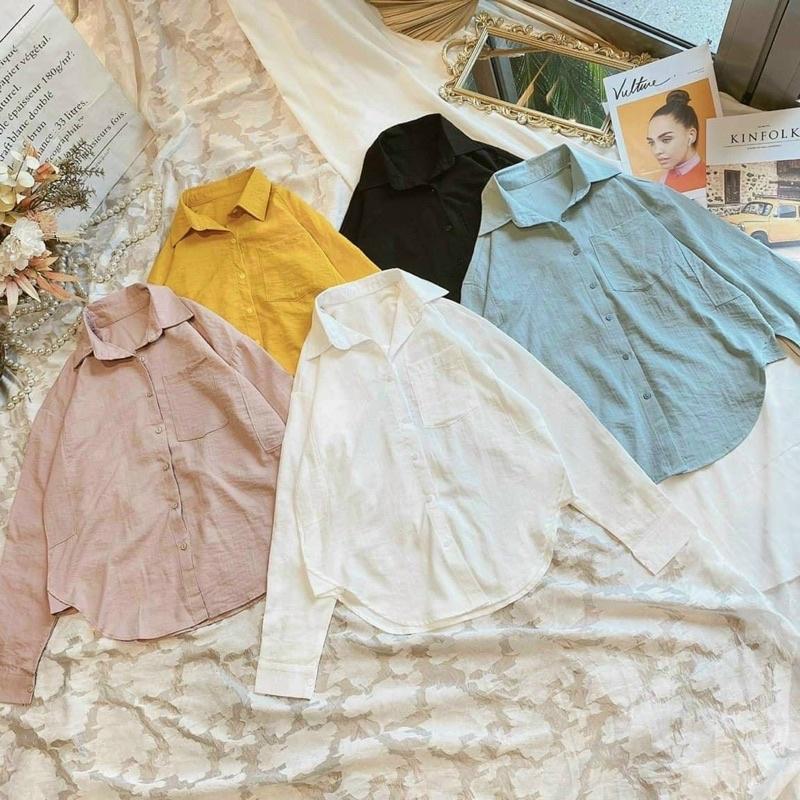 ÁO SƠMI OVERSIZE TÚI 1 BÊN HÀN QUỐC