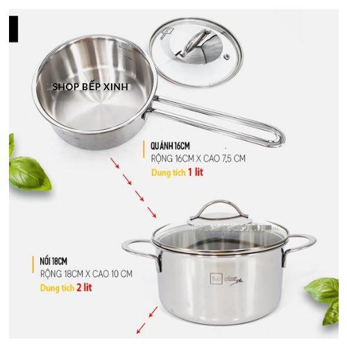 Bộ nồi và chảo chống dính vân đá 3 lớp đáy liền inox 304 cao cấp Fivestar Plus 5 món quai oval nắp kính , tặng 1 sạn inox