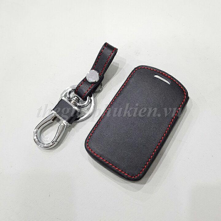 Bao da bảo vệ chìa khóa xe Mazda 3 2020 kèm móc đeo Inox