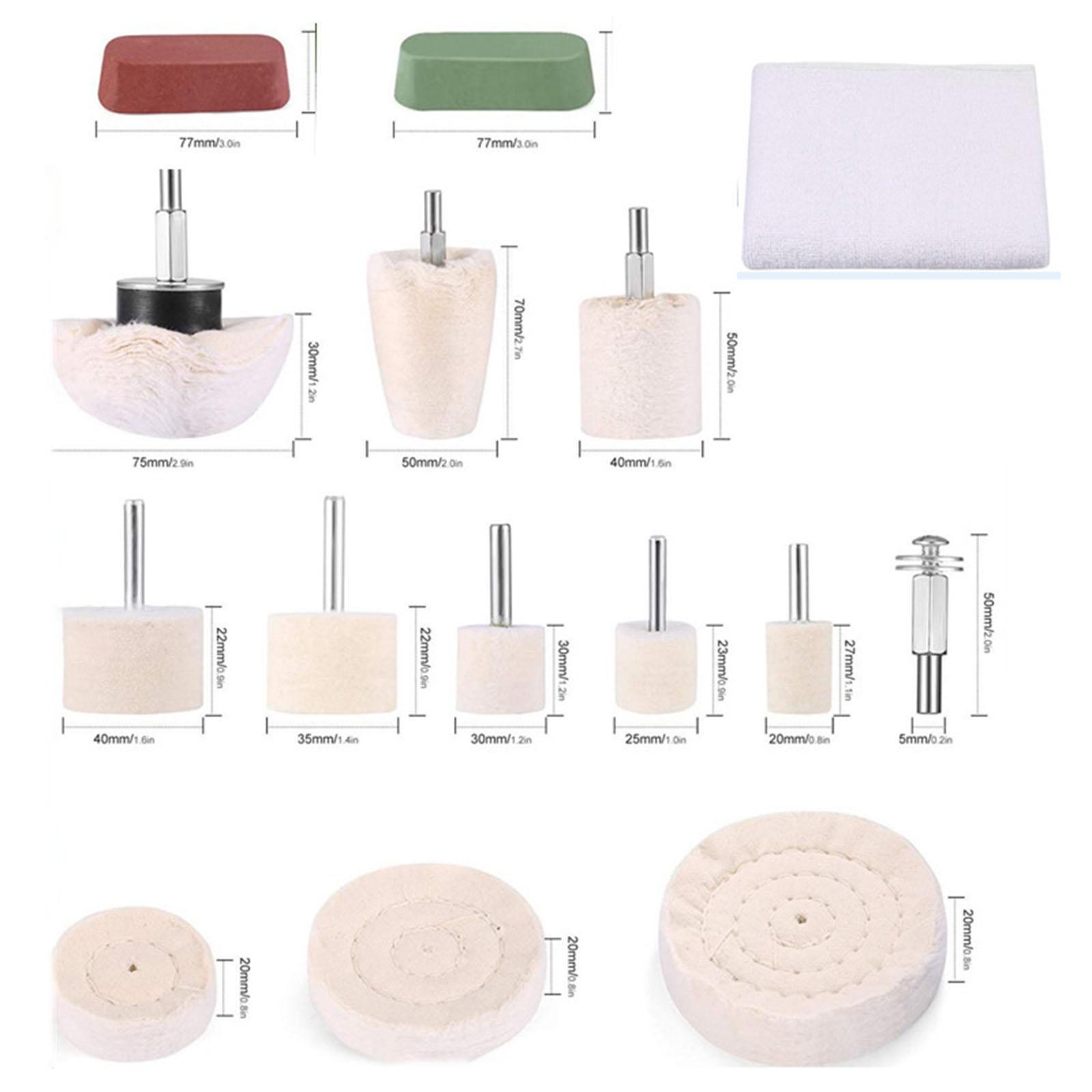 10x Buffing Pad Polishing Wheel Kits 1/4 inch Handle for Stainless Steel