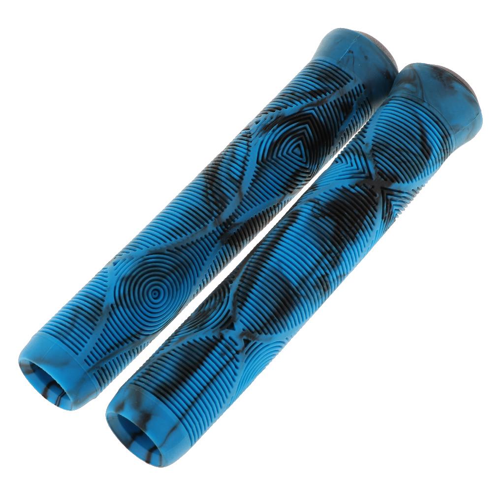 Bike Grips MTB BMX Non-slip Cycling Handlebar Lock on Grip 1Pair blue-black