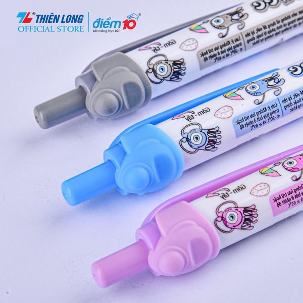 Combo 20 Bút Gel Thiên Long Mondee TP-GELE003- 3 màu mực Xanh/ Tím/ Đen- Mực Xóa Được