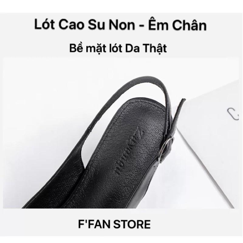 Giày Cao Gót Quai Sau (Da Thật) Slingback - Da Siêu Mềm Mũi Nhọn FFAN STORE