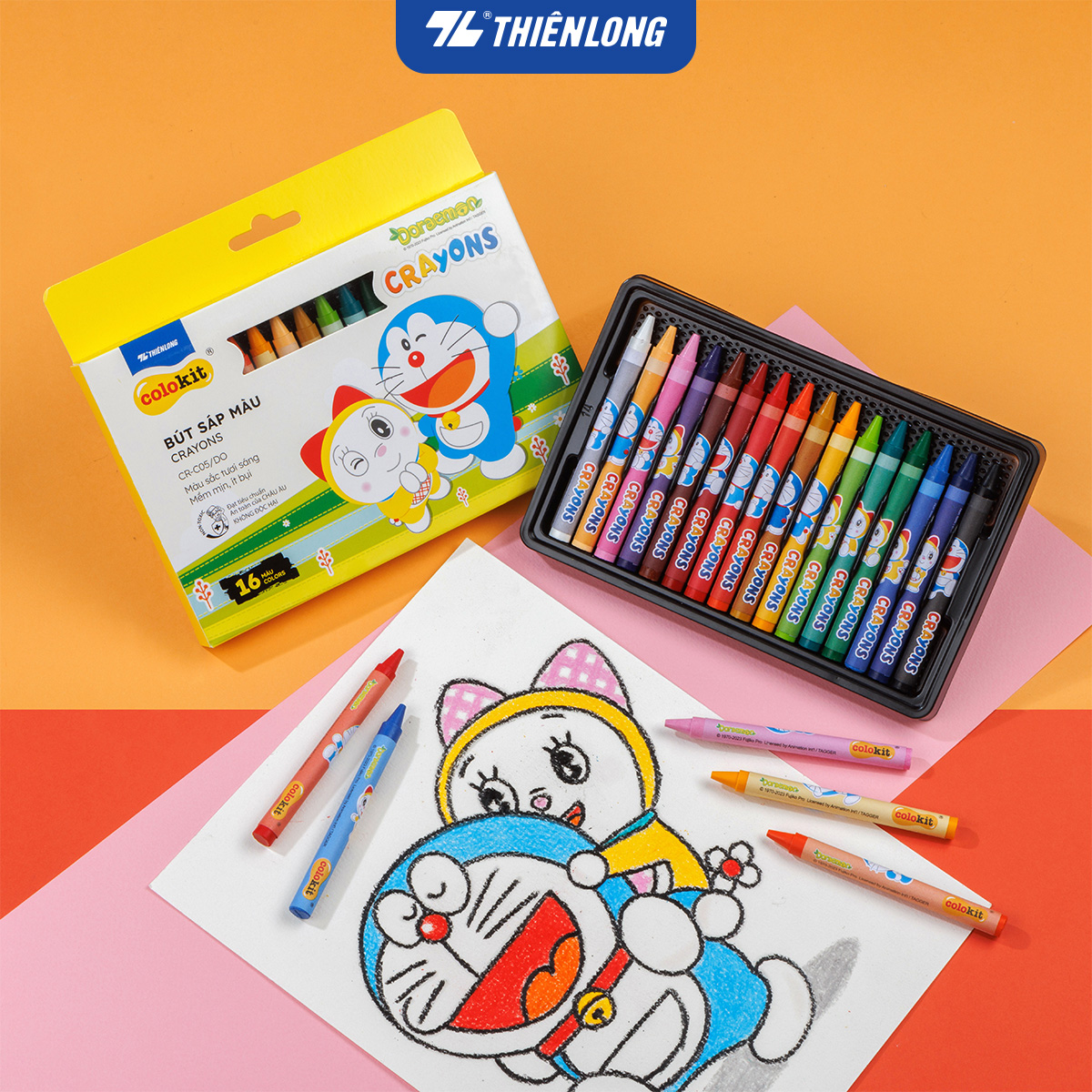 Bút Sáp Màu Thiên Long Doraemon Cr - C05Do - 16 Màu