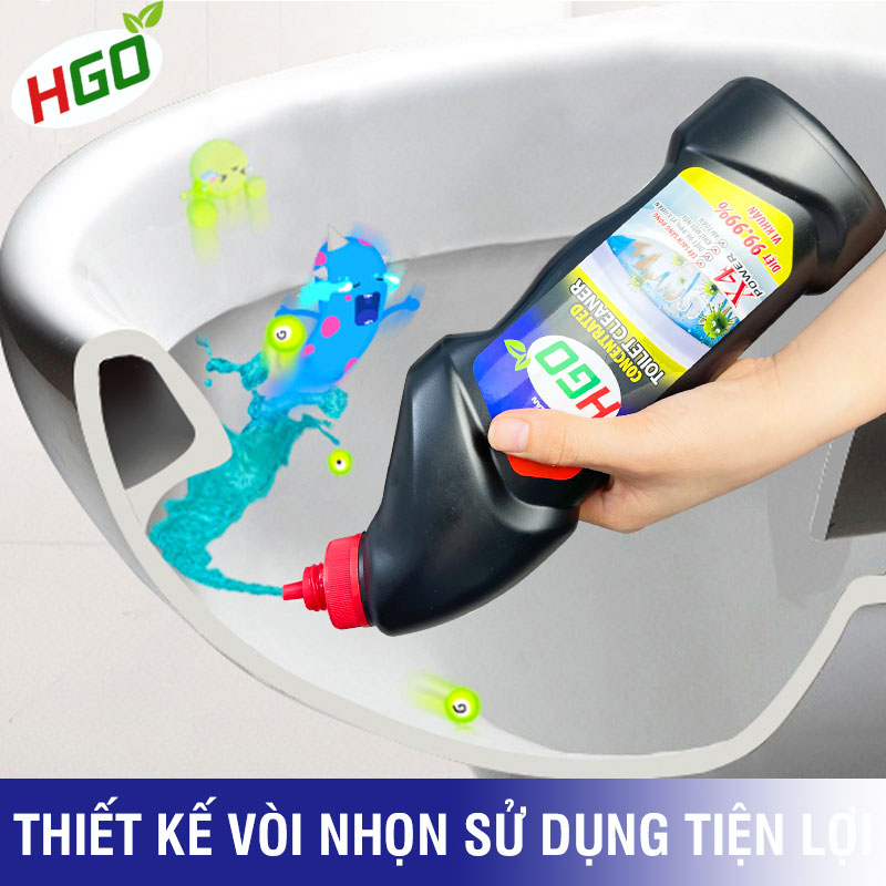 Nước tẩy bồn cầu HGO TOILET gel đậm đặc, tẩy sạch, khử mùi hôi, diệt 99,99% vi khuẩn, an toàn với men sứ 960ml