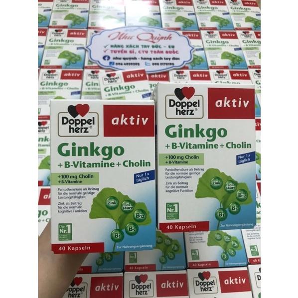 Viên Uống Bổ Não Ginkgo Doppel Herz, Giúp Lưu Thông Máu, Tăng Cường Trí Nhớ, 40 Viên, Nhập Đức