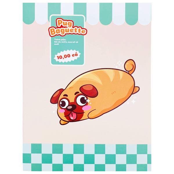 Tập Học Sinh Tea Bread 2 - 4 Ô Ly Vuông - 96 Trang 70gsm - The Sun - Pug Baguette