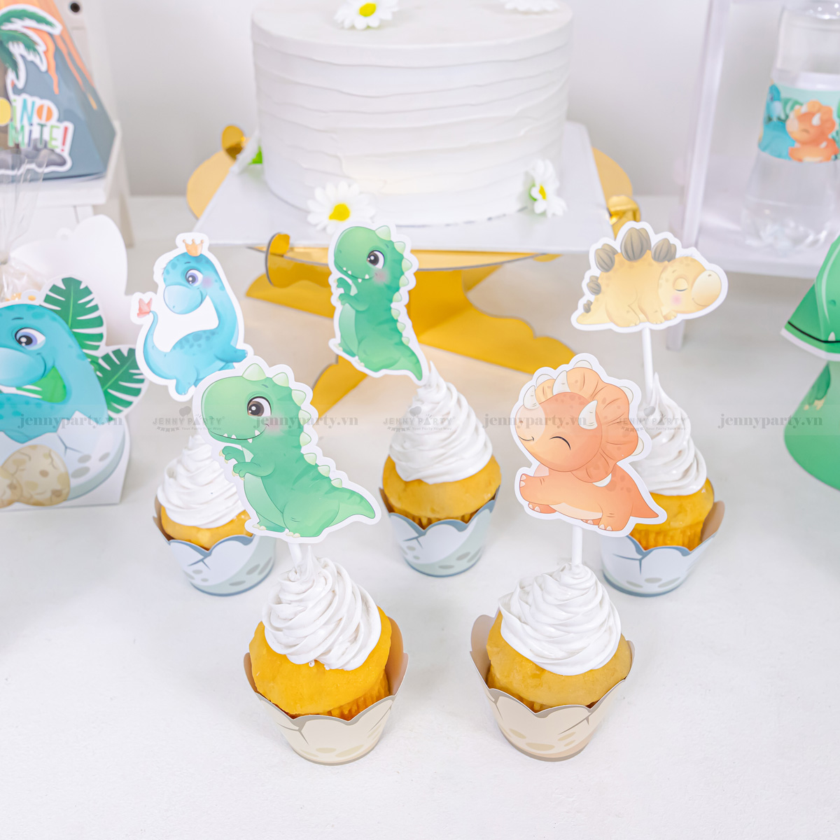 Bộ Trang Thôi Nôi Và Trí Bàn Sinh Nhật Cho Bé - Little Dino