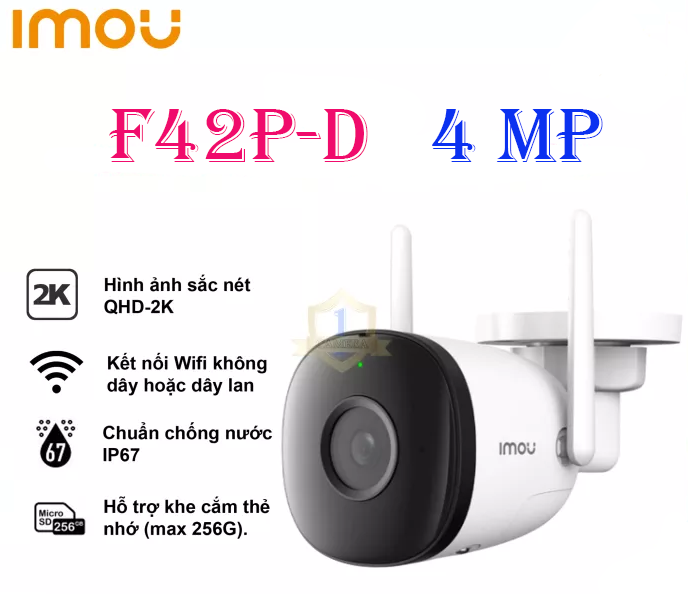 CAMERA WIFI IMOU NGOÀI TRỜI IPC-F42P -D BULLET 2C 4K