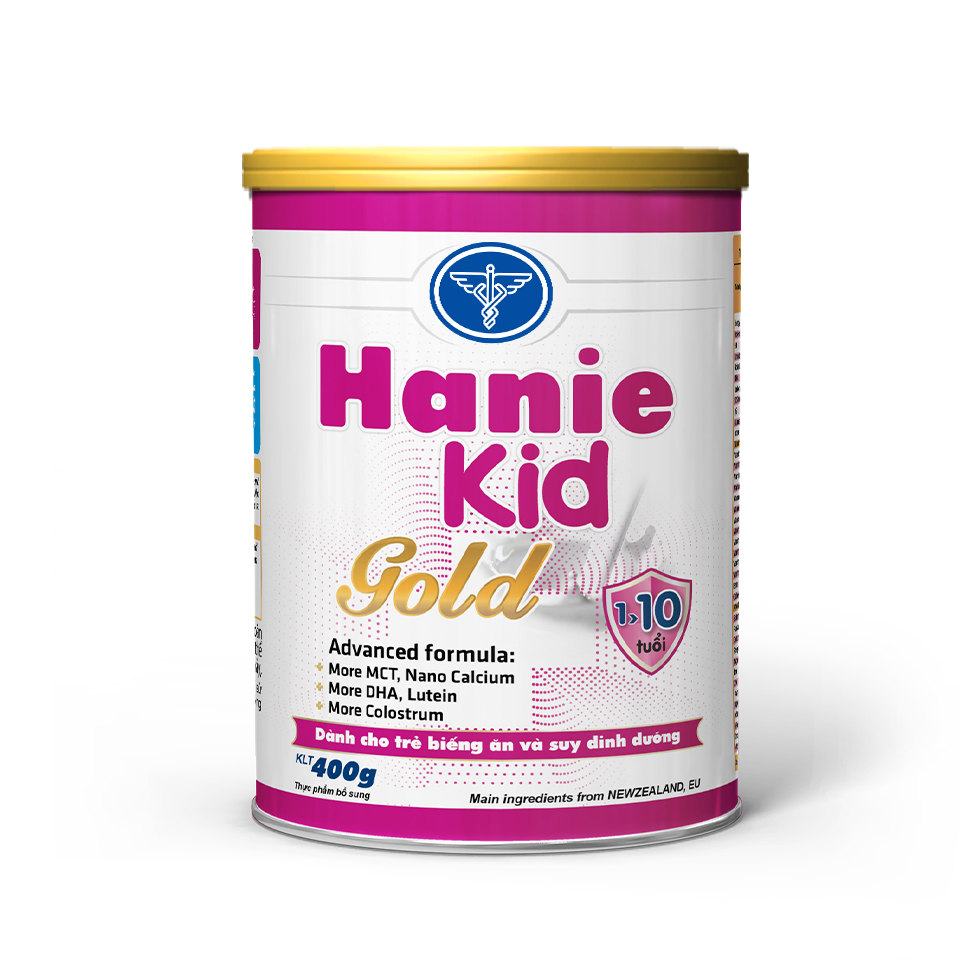 Hanie Kid Gold 400g - Dinh dưỡng cho trẻ biếng ăn và suy dinh dưỡng