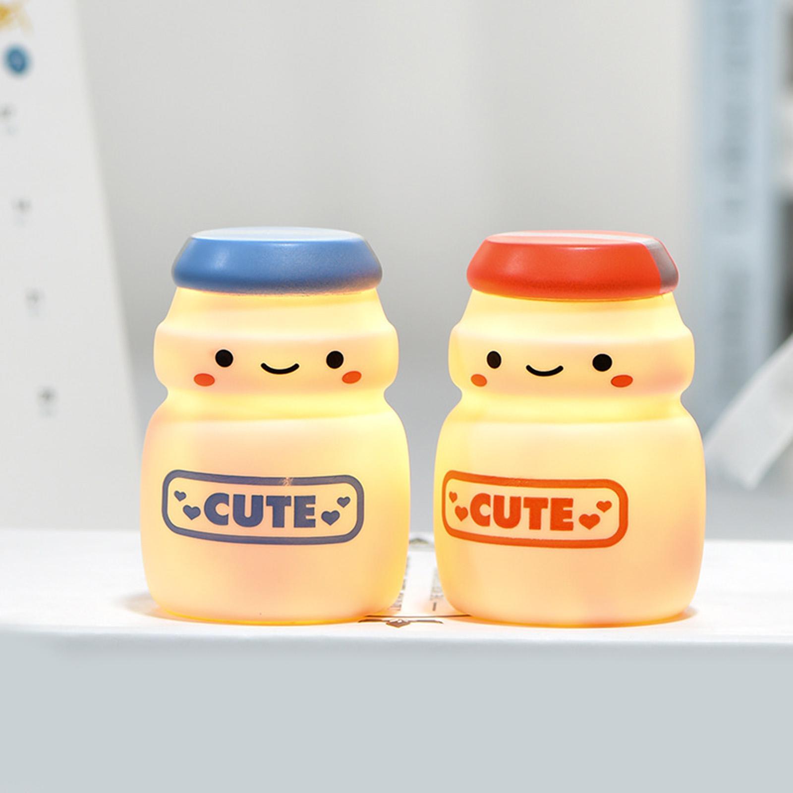 LED Yakult Bottle Night Light Button Battery for Children Girl Gifts Bedroom