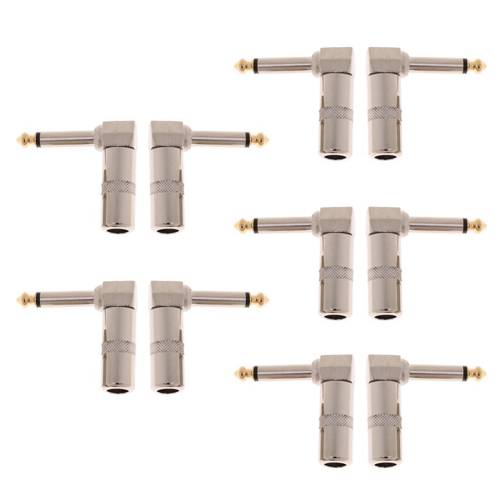 10 Pieces X6.35mm 3-pole Microphone Jack Male Plug Repair Replacement Solder Adapter