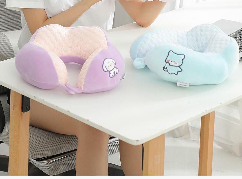 Gối chữ U làm bằng mút hoạt tính, gối kê cổ dễ thương dùng để máy bay, xe hơi, du lịch, kê cổ cổ gối ngủ trưa văn phòng-GC876489