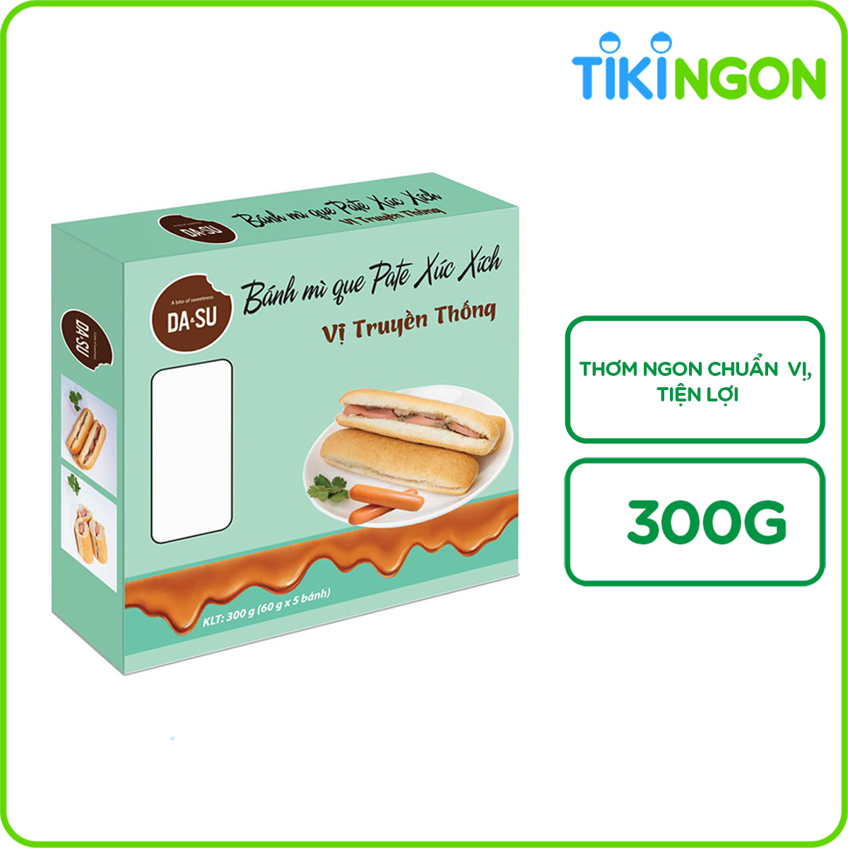 Bánh Mì Que Pate Xúc Xích - Vị Truyền Thống Da Su Đông Lạnh 300g