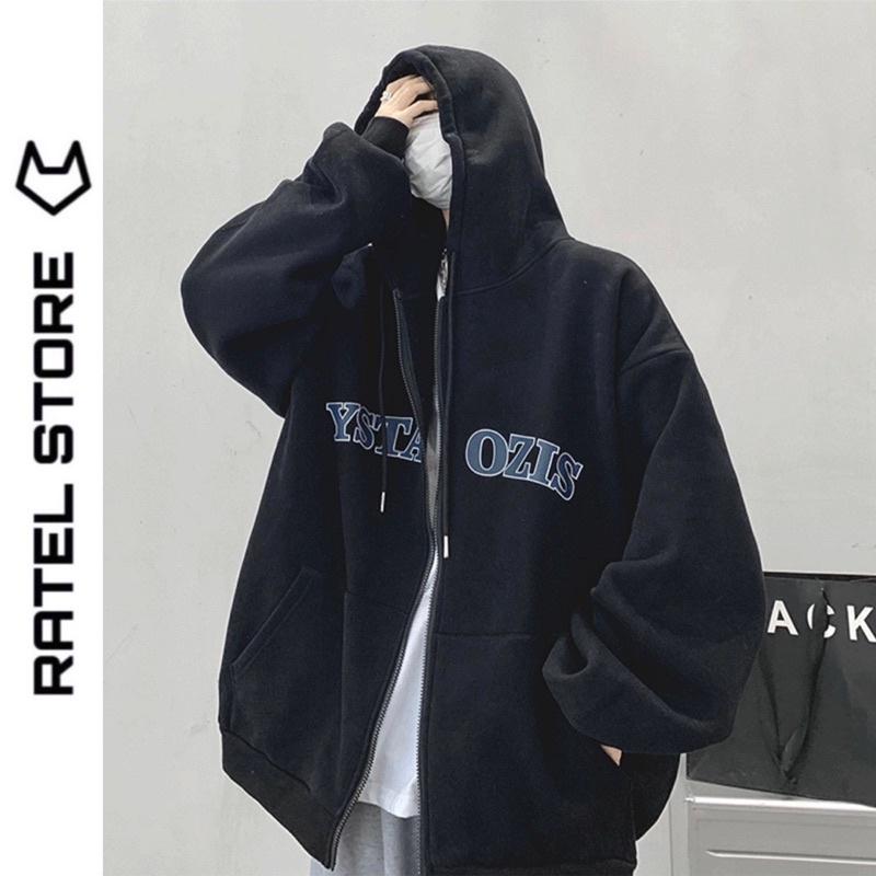 Áo Khoác Jacket Hoodie Zip Nỉ Thu Đông Nam Nữ YSTAOZIS Unisex Form Rộng