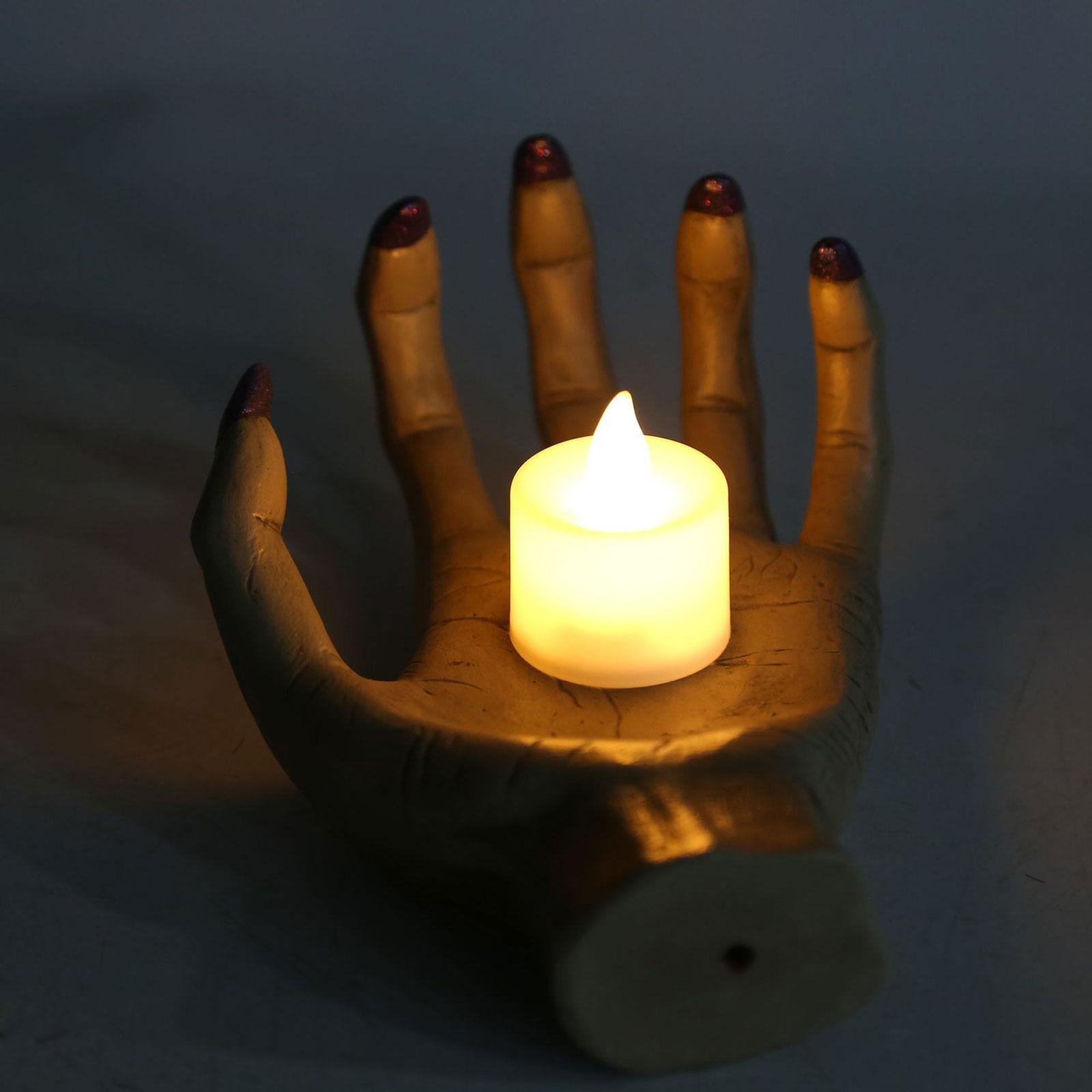 Halloween Tealight Candle Holder Halloween Decoration Hand Shape Creative Pillar Candle Stand for Haunted House Room Decor