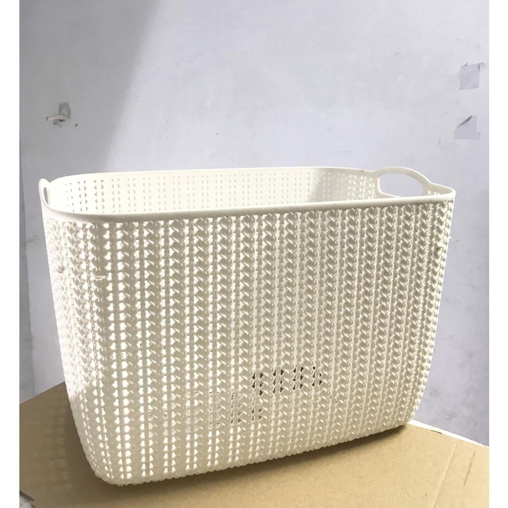 Giỏ Nhựa Đựng Đồ Knit Số 8 Hàn Quốc KT: 43x30x27 Cm