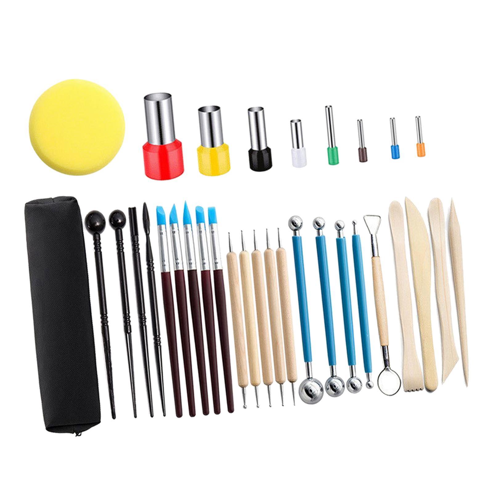 33Pcs Clay Tools DIY Modeling Scraping Engraving Embossing Cutting Ceramics Clay Sculpting Tools Clay Carving Tool Set for Adults Kids,
