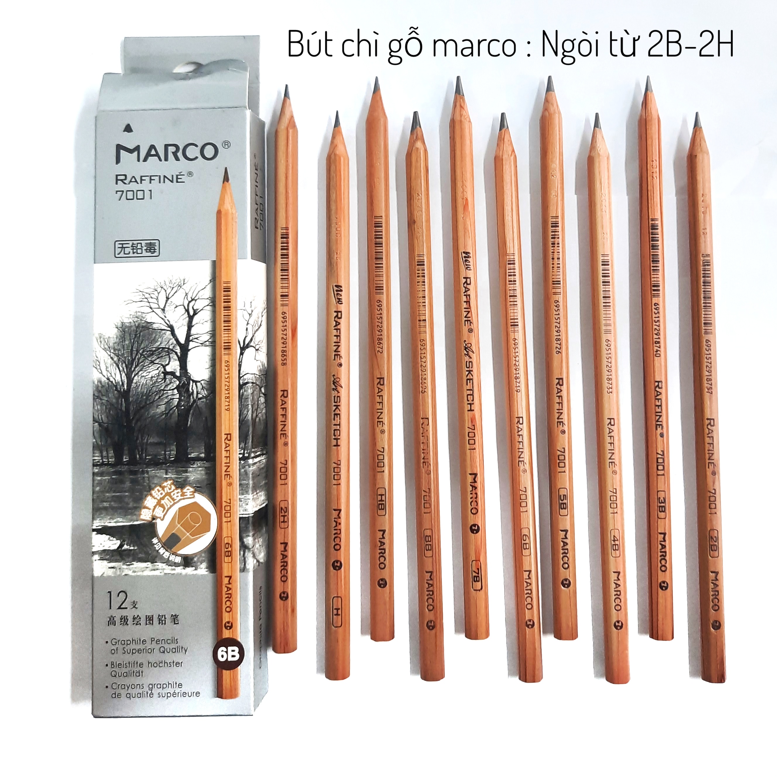 Bút chì gỗ marco 7001.