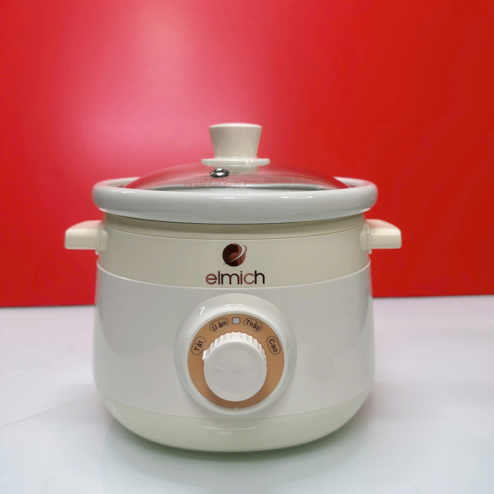 Nồi nấu chậm 2 lít Elmich SCE 8525 - 3 chế độ nấu cài sẵn, an toàn chuyên gia nấu cháo, hầm ninh - Hàng chính hãng
