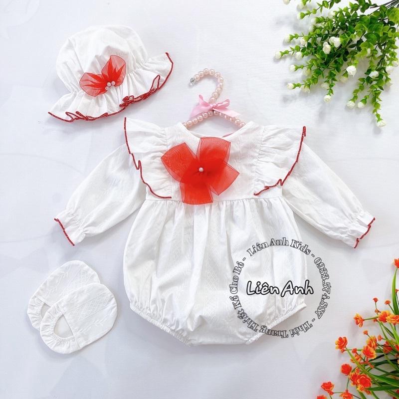 Bodysuit Nơ Handmade Bé Gái 3 Đến 12kg Chất Thô Nhật