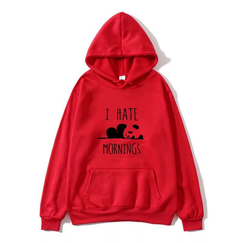 (38-70kg, liên hệ tư vấn size phù hợp) Áo hoodie chất nỉ bông mỏng H13-panda - i hate morning. Áo nỉ có nón. Áo nỉ nam, áo nỉ nữ. Áo khoác nỉ. Áo khoác nỉ tay dài. Áo khoác nỉ nón. HÀNG MAY TRỰC TIẾP TẠI VIỆT NAM