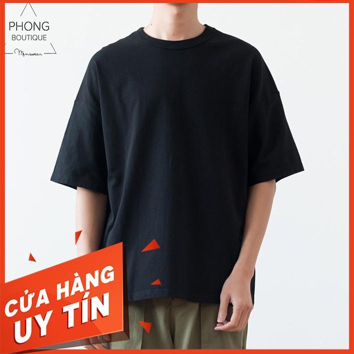 Áo thun tay lỡ cotton trơn Phong Boutique