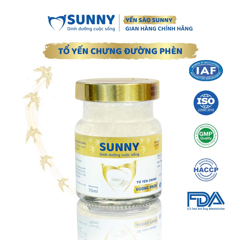 Yến sào đường phèn - Yến Sào Khánh Hòa chưng sẳn - 25% Yến thô - 70ml/hũ - Yến sào SUNNY