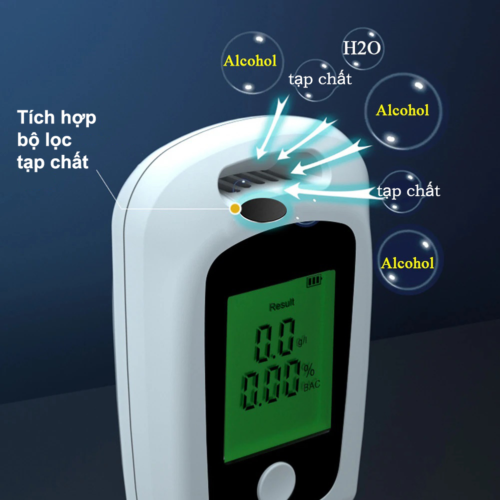 Máy Đo Nồng Độ Cồn - Kiêm Móc Khóa Oto - Độ Chính Xác Tuyệt Đối - Bảo Hành 12 Tháng