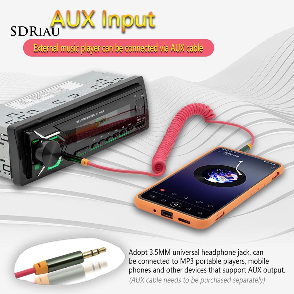 *QCDZ* 12V Universal 7 Colors Light FM Radio Player Portable Dual Bluetooth Handsfree Stereo USB MP3 Music Player for Car Center Control Modification