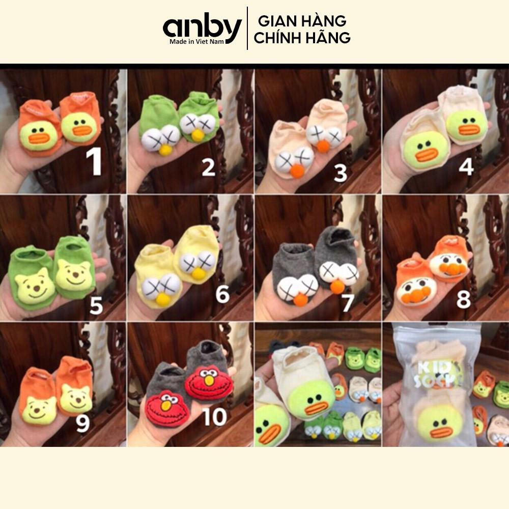 Tất vớ trẻ em sơ sinh ANBY cotton chống trượt hình thú ngộ nghĩnh cho bé trai bé gái