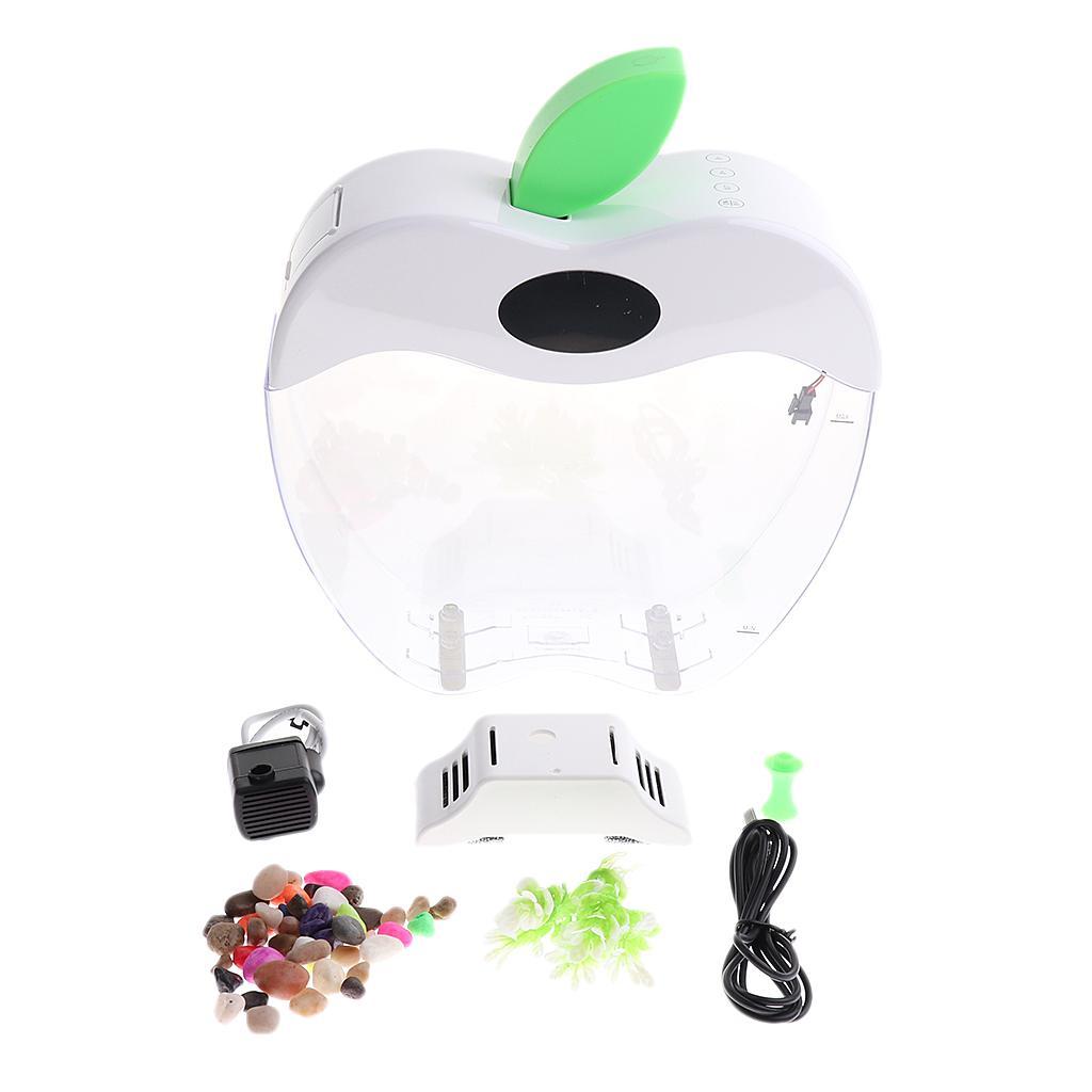 Aquarium USB Mini Desktop Fish Tank Aquarium with LED Light Home Decor
