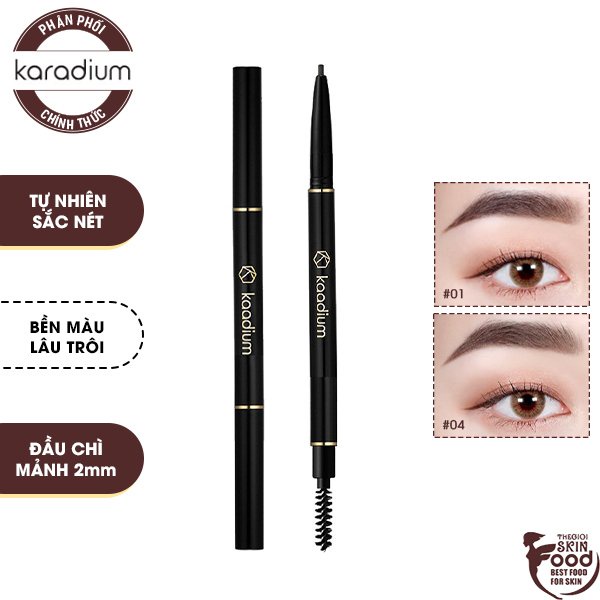 Chì kẻ mày nét siêu mảnh, lâu trôi Hàn Quốc Karadium Auto Eyebrow Pencil 0.18g