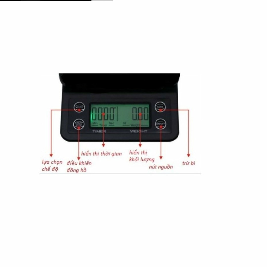 Cân tiểu ly nhà bếp MS-K07 có timer hẹn giờ, chuyên dùng pha chế đồ uống cafe, làm bánh, 2 pin AAA sử dụng