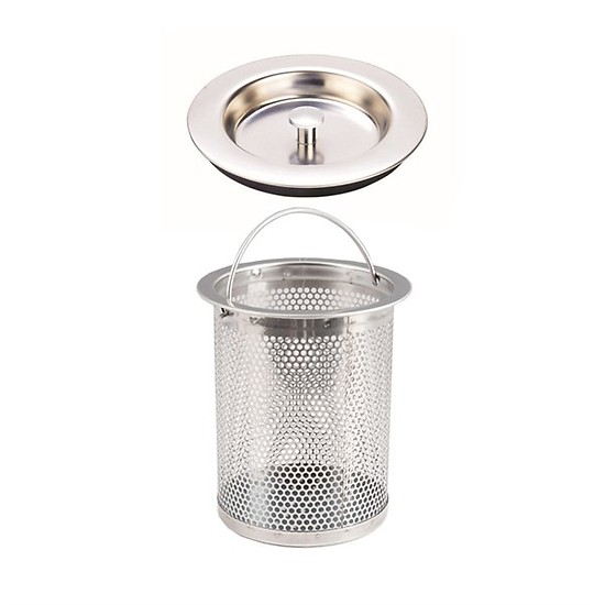 Bộ rổ và nắp rổ lọc rác bồn rửa chén inox không gỉ cao cấp tiện lợi