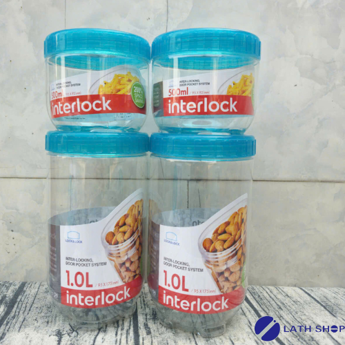 Hộp Nhựa Interlock Lock&amp;Lock Nắp Vặn INL302B - 1L - Hàng Chính Hãng