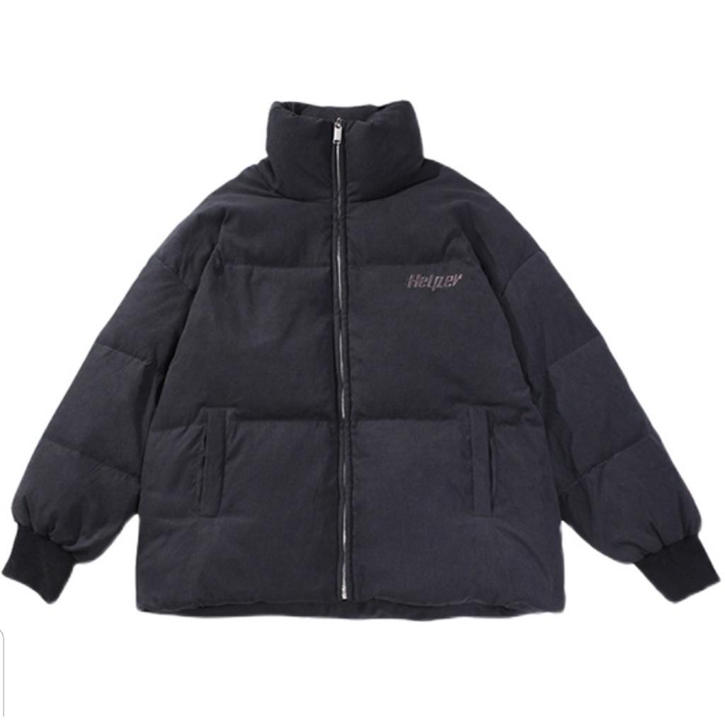 Áo khoác phao nam nữ MEANSTORE Jacket oversize form rộng phong cách Hàn Quốc màu đen hình in helper
