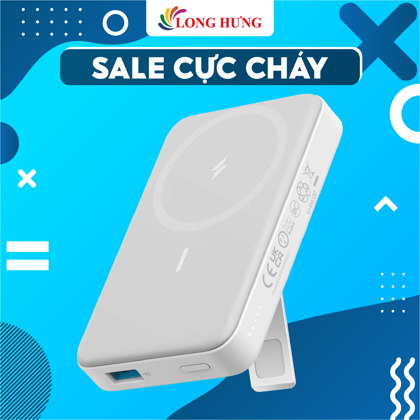 Sạc dự phòng có chân đế từ tính không dây Anker 633 MagGO 10000mAh A1641 - Hàng chính hãng