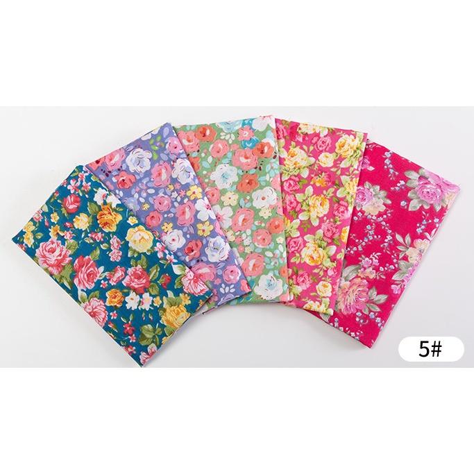 Set 6 Tấm Vải Cotton LÀM DIY Họa Tiết Hoa NGẪU NHIÊN Tự May Vá Đồ Thủ Công- BÁCH HÓA NA NA