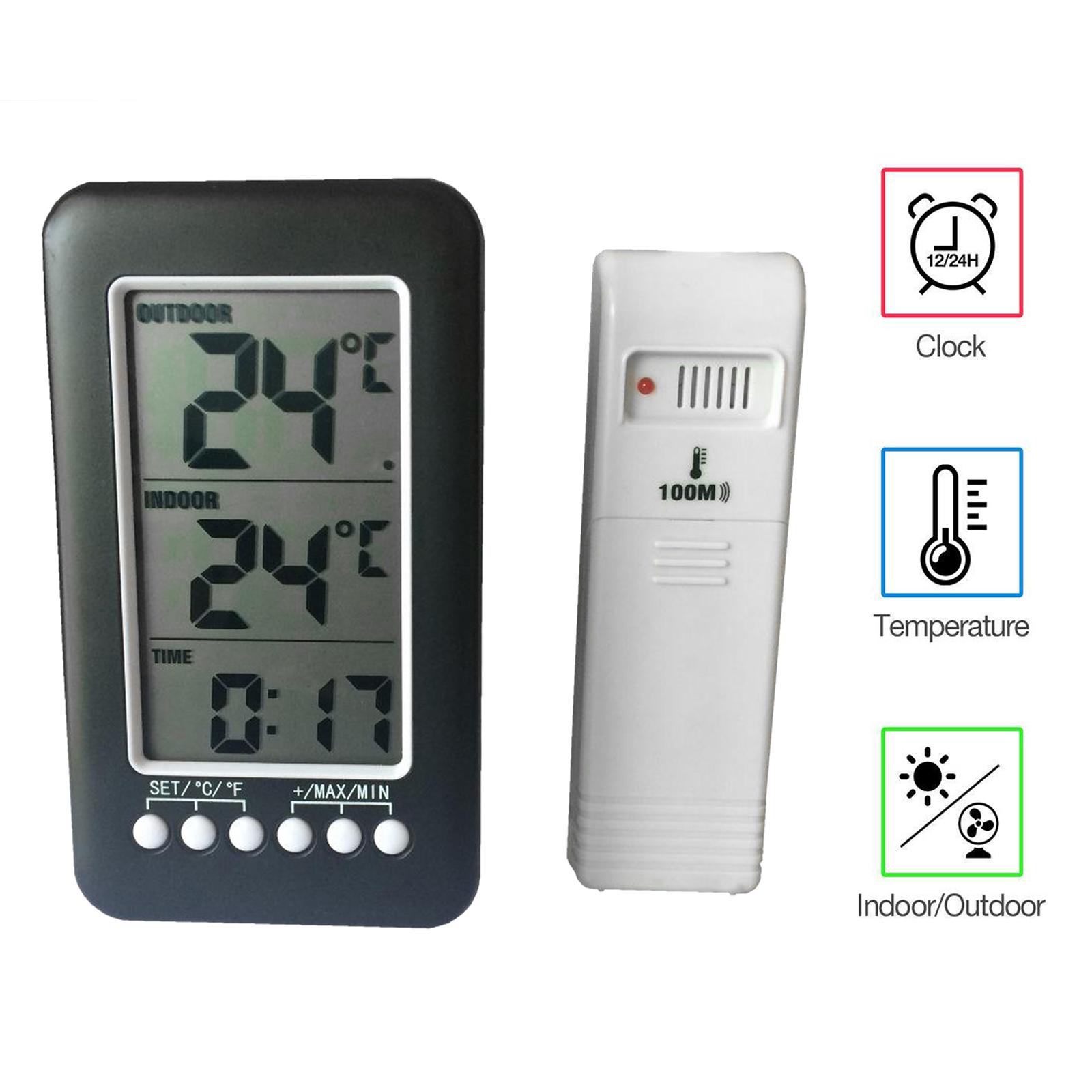 Digital Indoor Outdoor Thermometer Wireless Thermometer Temperature Gauge LCD ℃/℉