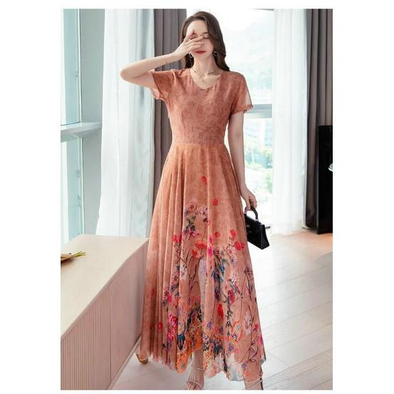 HÀNG NHẬP - ĐẦM MAXI VOAN HOA CỔ TIM