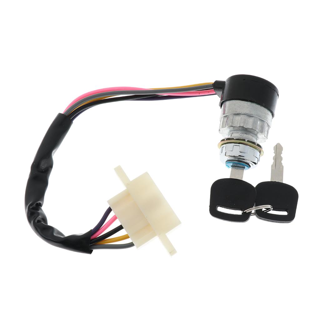 Universal Car Truck 5 Wire ON OFF Starter Ignition Key Switch Lock w/ 2 Keys