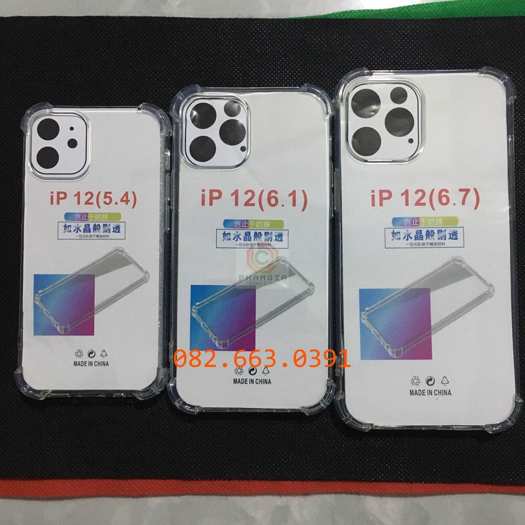 Ốp lưng dẻo trong dành cho Iphone 12, 12 pro, 12 mini, 12 promax chống sốc siêu bền