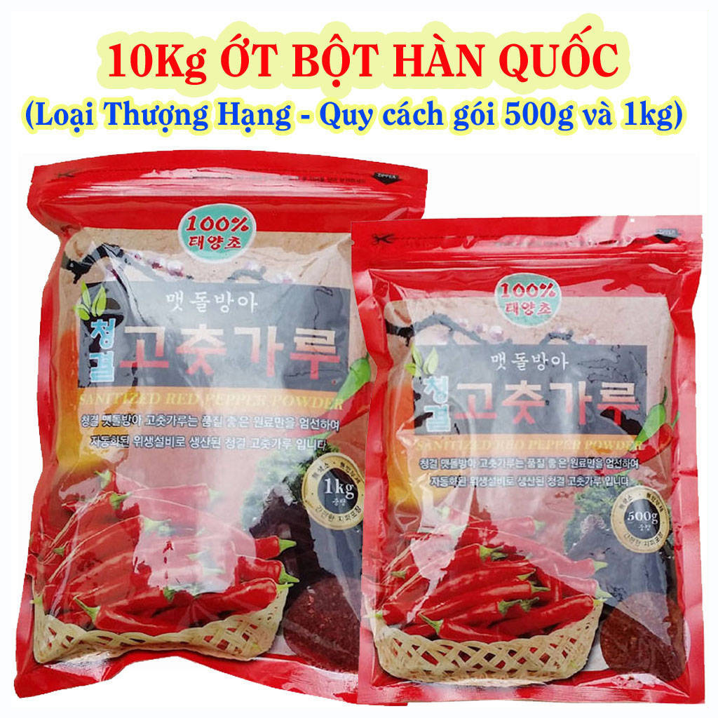 Combo 20 Gói Ớt Bột Hàn Quốc (500g/gói) Loại Thượng Hạng Cao Cấp Dạng Mảnh Cánh Chuyên Dùng Làm Kim Chi