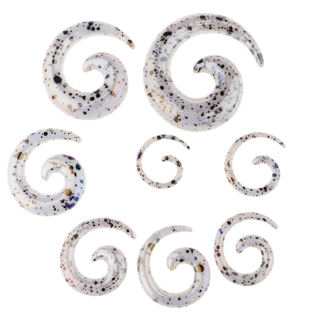 8x Acrylic Spiral Snail Ear Gauges Tunnels Expander Stretching