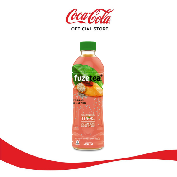 Lốc 24 Chai Trà Đào Và Hạt Chia Fuzetea+ 450ml/Chai Sale 4.4 Coca-Cola Official Store